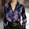 Floral Printed Satin Blouse, Perfect for Everyday Wear and Business Meetings