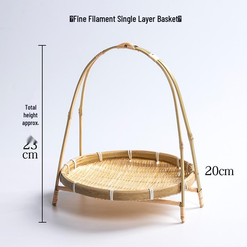Kreativer Bambus-Webkorb: Kleines Tablett mit Griff für Tee, Snacks oder Gebäck