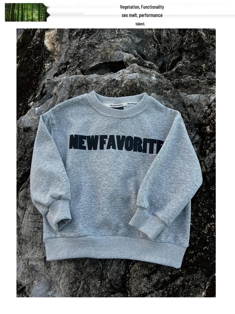 2025 Kids' Autumn Trendy Letter Print Cotton Pullover Sweatshirt