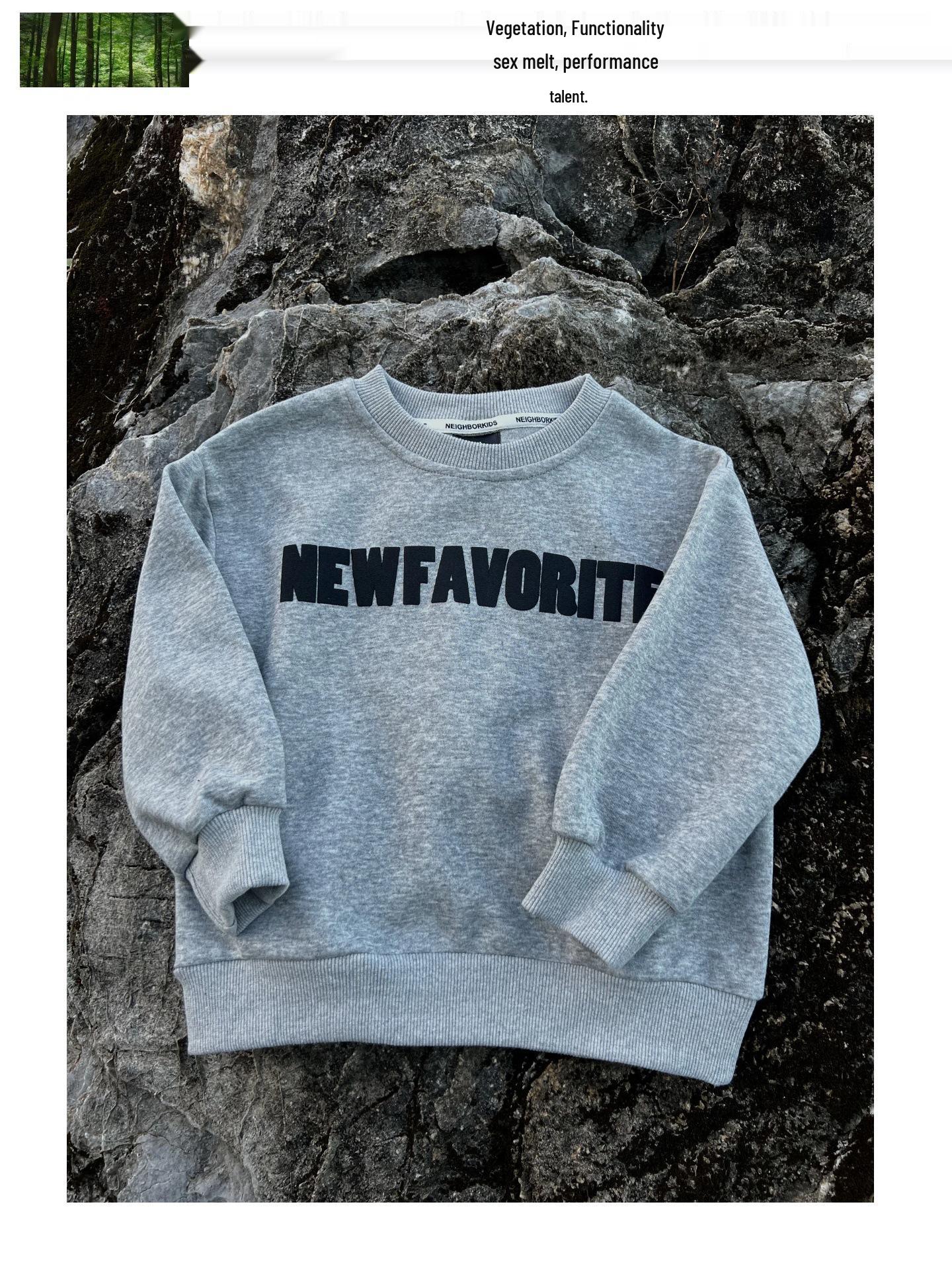 

2025 Kids Autumn Trendy Letter Print Cotton Pullover Sweatshirt 140 cm
