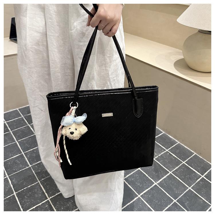 Grote Capaciteit Tas - Retro Enkelvoudige Schoudertas met Modieuze Textuur - Geschikt voor Werk en Pendelen Tote Bag