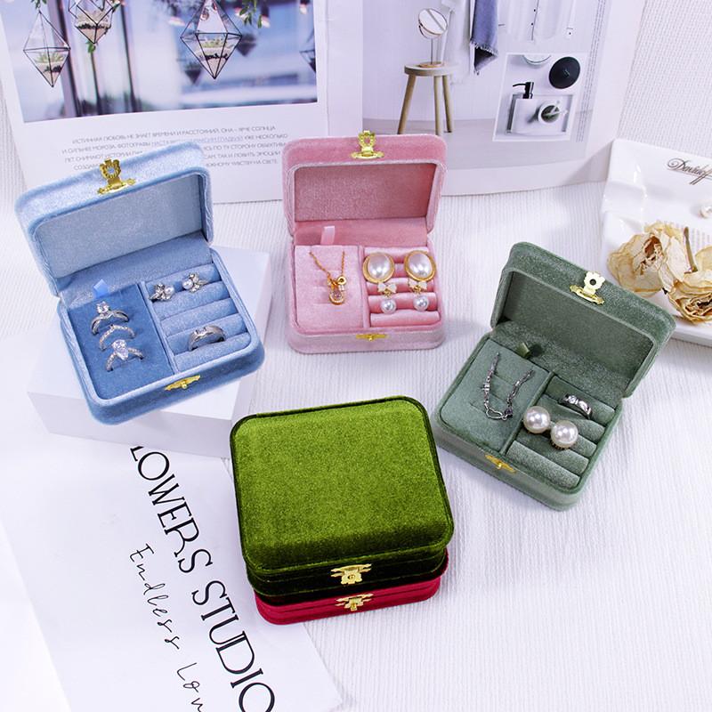 Jewelry Organizer Box With Velvet Fabric For Ring Earrings Necklace Storage