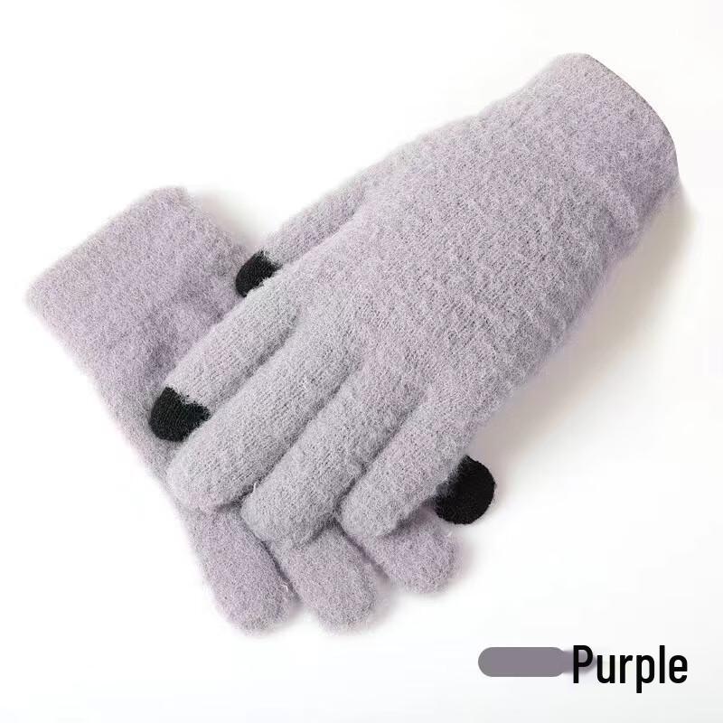 Теплые вязаные перчатки с сенсорным экраном One Size