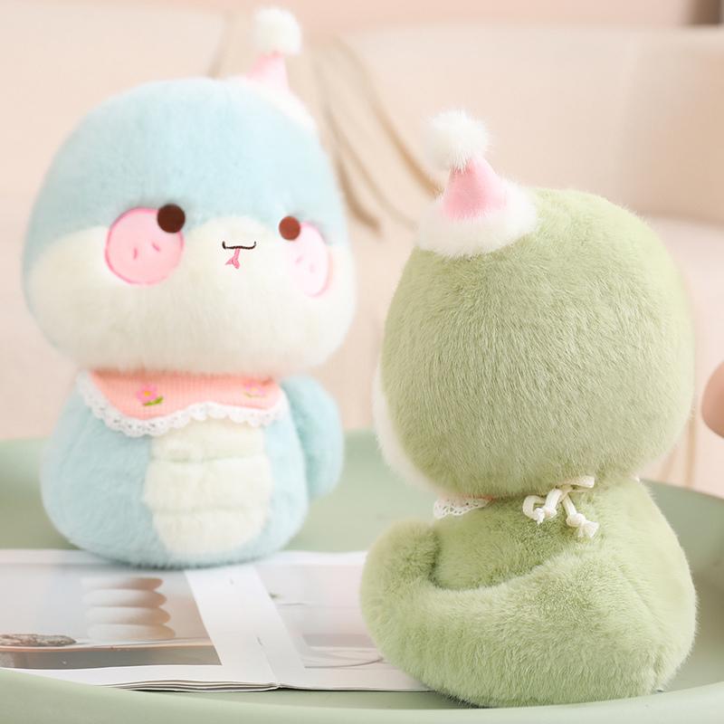 New Year Cartoon Lucky Snake Animals Plush Figure Dolls Soft Pillow Toys Wear Lion Clothes Funny Christmas New Year Gift
