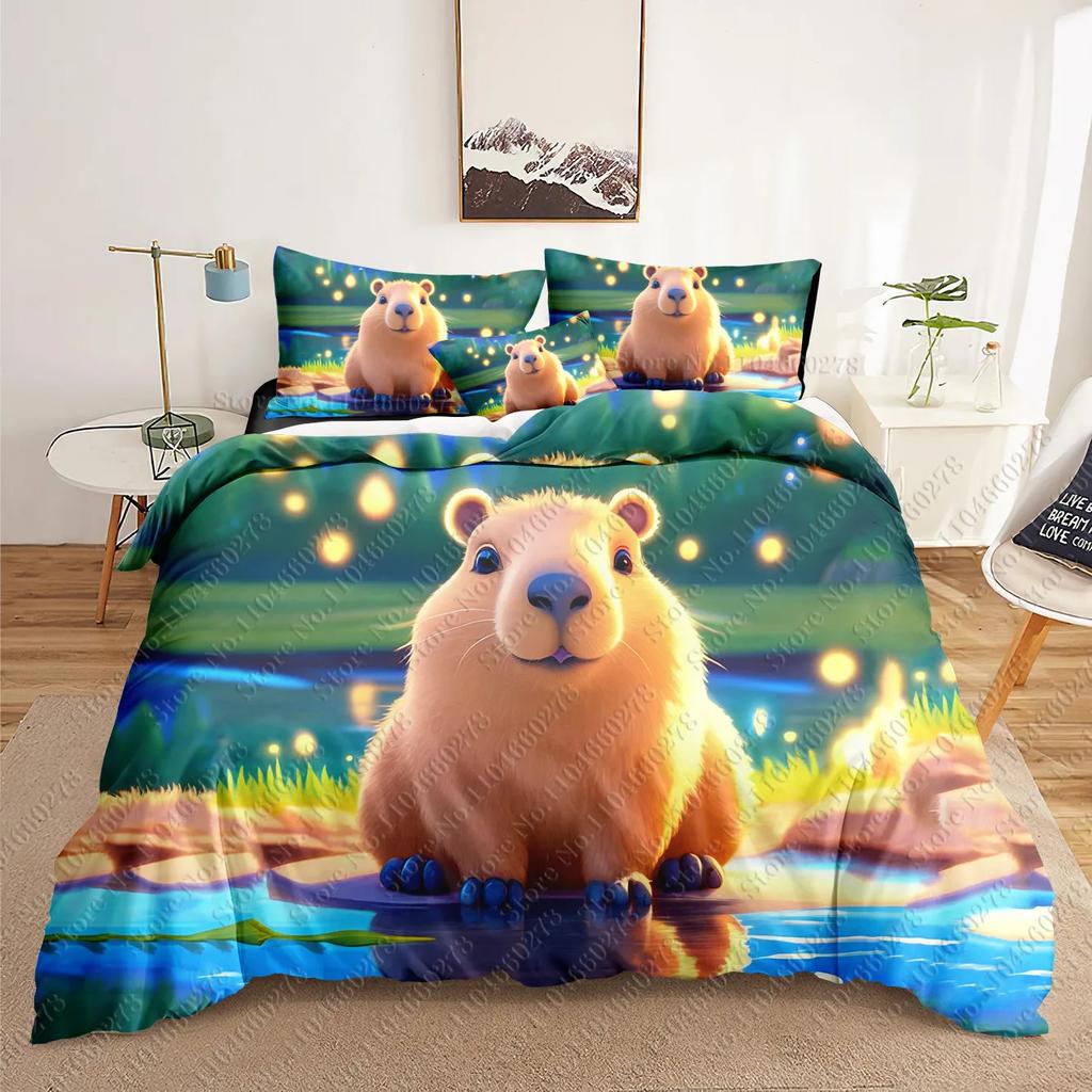 Capybara 3D Bedding Sets Print  Duvet Cover Adults/ Children Bed Comforter  Birthday Gift Dropshipping