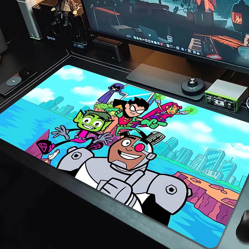 Teen Titans Mouse Pad Large Gaming Table Cushion Nonslip Laptop Tablet Big Mousepad Xxl Mat Mini Pc Playmat With Lock Edge