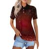 Women's Fashion Casual Lapel Short Sleeve Christmas Print Shirt Women's Button Up Tops