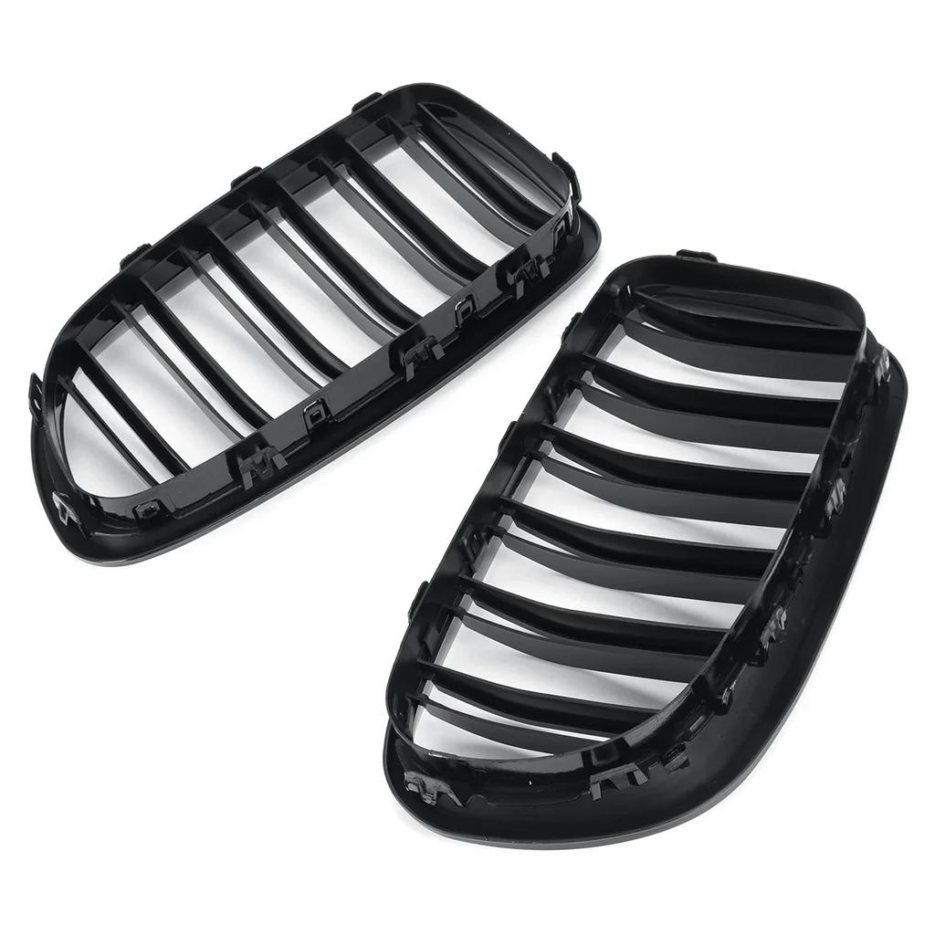 Blizgi/Matinė Pora Priekinės Inkstų Dvigubos Juostelės Grotelės Grotelės BMW 5 Serijai F10 F11 F18 2010-2017 Dvigubos Linijos Lenktyninės Grotelės Grotelės
