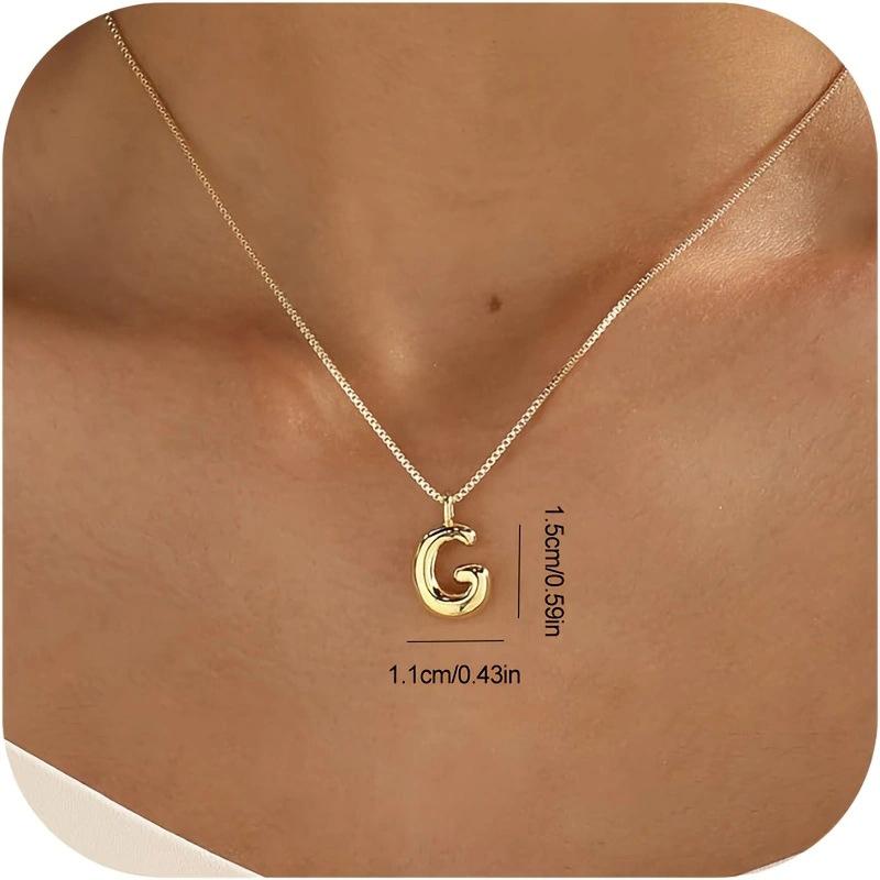 CARLIDANA New Female Pendant Chubby Mini Bubble Letters Stainless Steel Gold Plated 26 English Alphabet Letter Fashion Woman