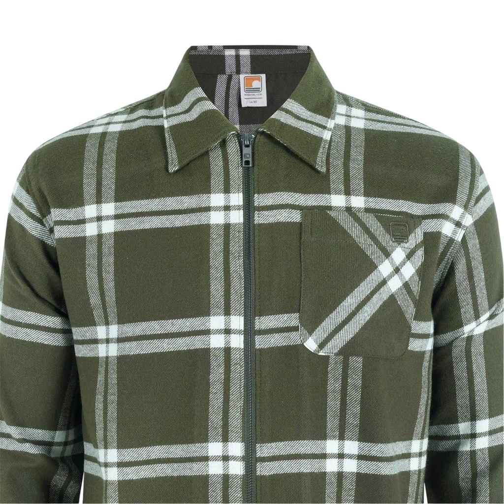 Shacket Masculino SoulCal de Flanela Xadrez com Zíper Completo e Mangas Longas
