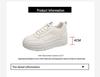 Women's W3612 White Leather Thick-Soled Casual Shoes, 2024 Autumn Collection