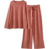 Autumn/Winter 2025 Bell Sleeve Knit Set - European/American Fashion, Round Neck, Slit Details