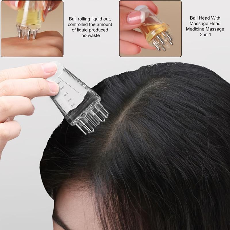 1PC Portable Scalp Oil Applicator Comb - Liquid Guide Hair Massager for Essential Oil & Anti-Hair Loss Care