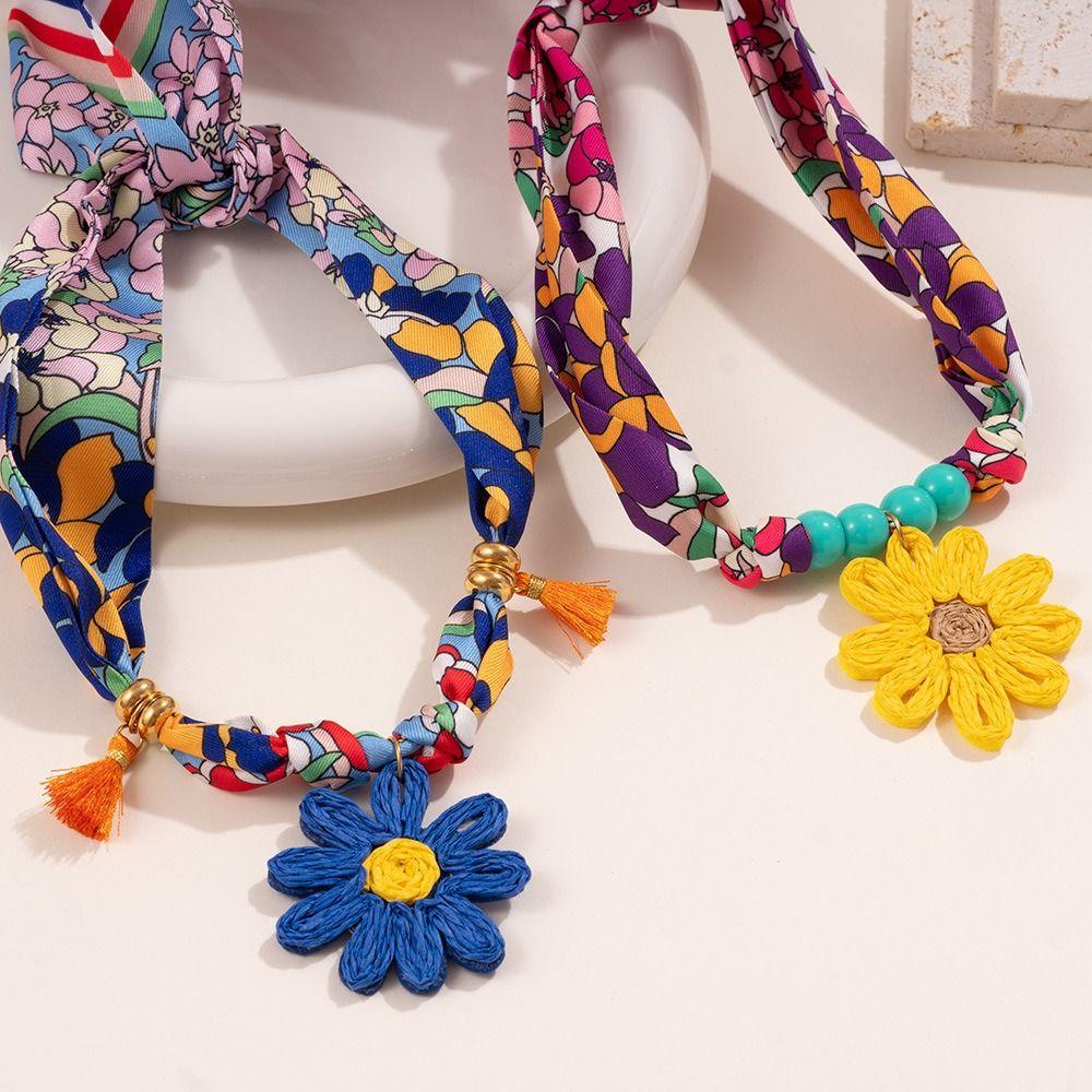 Ethnic Style Sweet Pendant Necklace Personality Bag Accessories Creative Colorful Headscarf  Male