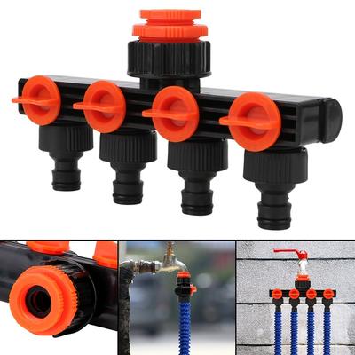 Nipple Connector 4 Way Hose Splitters Water Pipe Hose Pipe Tap Connectors New Valve Splitter