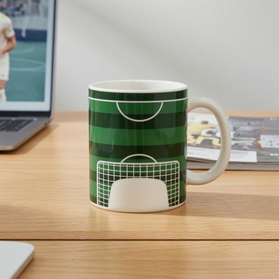 Fußball bedruckte Kaffeetasse, Keramik-Teetasse für Zuhause und Büro, 340 ml Fassungsvermögen, Hitzesensitiv, Farbwechselndes Geschenk für Sportfans