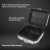 25L Motorcycle Top Box Aluminum Alloy Quick Release Water Resistant with Safety Lock Universal Rear Top Case for Helmet Luggage Silver
