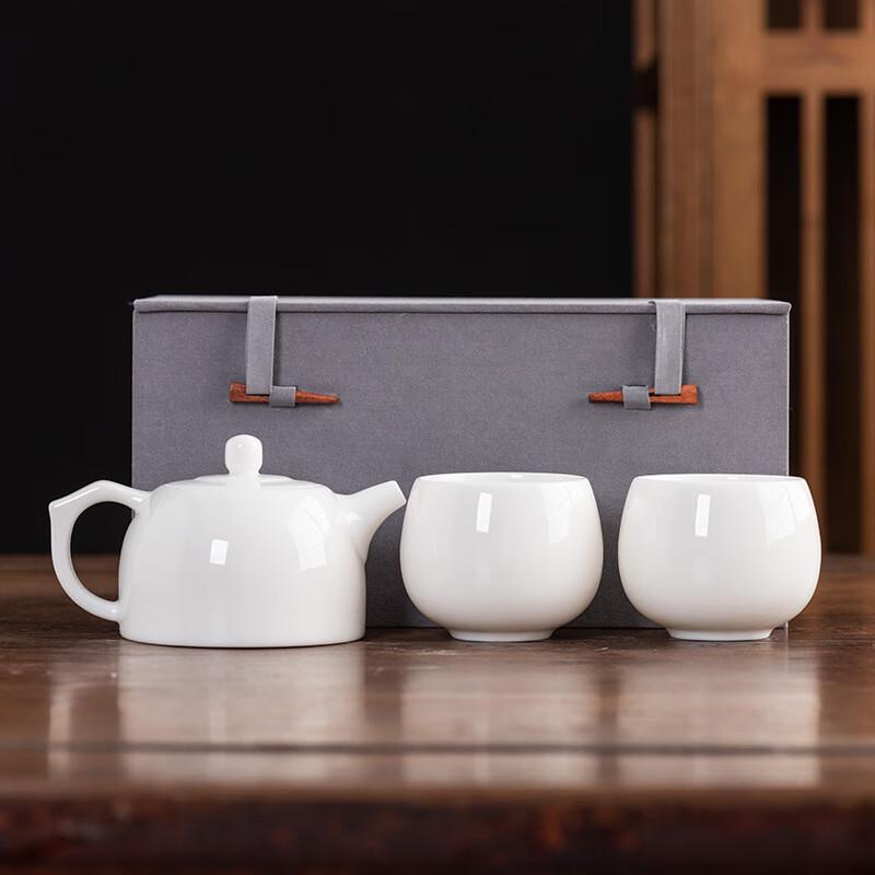 Mutton Fat Jade White Porcelain Kung Fu Tea Set