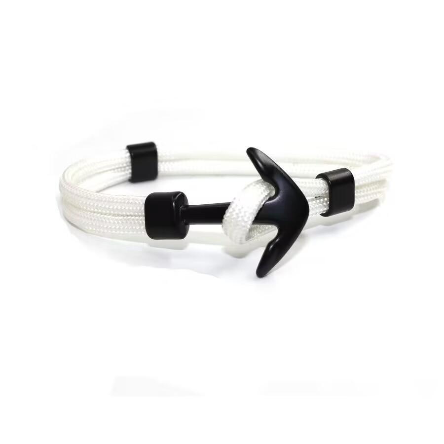 New Fashion Woven Multilayer Black Anchor Bracelets Men Hope Anchor Bracelet Pulsera Navy Hand Lucky Survival Leather
