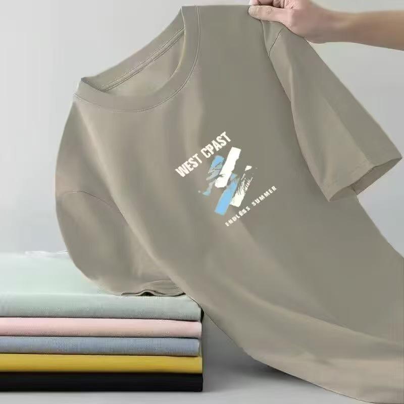 Ice Silk Men's Summer Short Sleeve Korean Style Loose Round Neck T-shirt - Teens & Adults