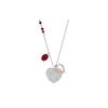 Duo Heart Love Pendant Necklace Women Necklace Silver 5139473