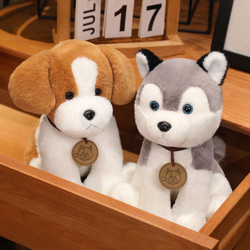 Simulation Husky Cartoon Schnauzer Chihuahua Dog Plush Toy Children Gift Doll