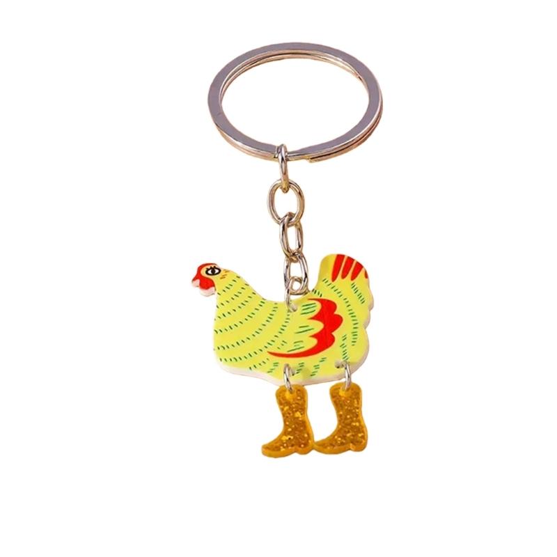 Rooster Chicken Keyring Pendant Women Girls Stylish Handbag Accessories for Everyday Use Holiday Present