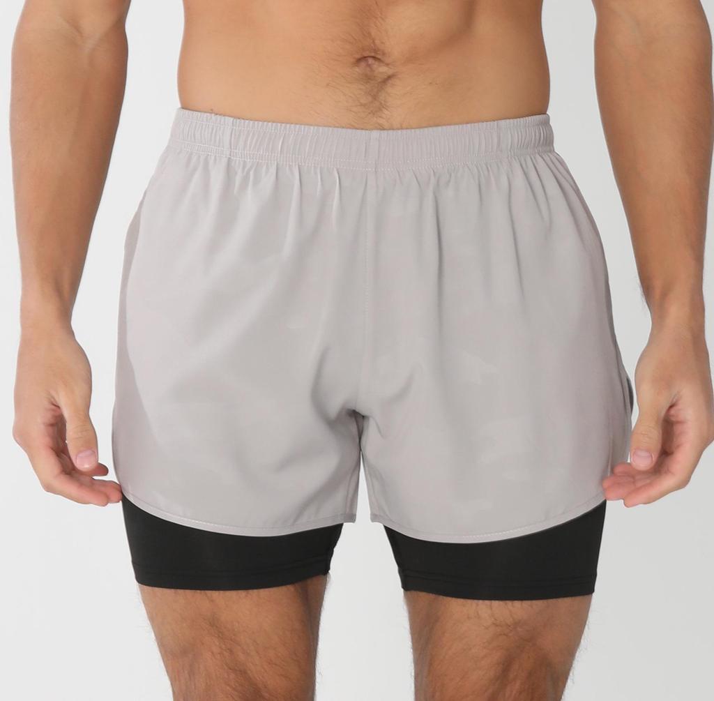 Men's Quick-Dry 2-in-1 Running Sports Shorts with Anti-Exposure Liner