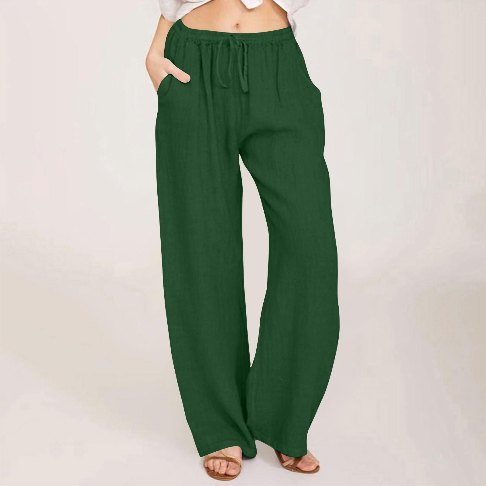 

Fashion Women s Color Stitching Breathable Casual Loose Street Pocket Straight Leg Pants XL