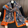 Cashew flower brocade silk scarf women's summer personality with thin shawl scarf dual-purpose