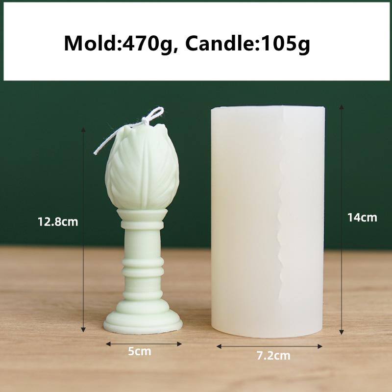 Modern Home Decoration Scented Soy Wax Flower Candle Mold Candlestick Shape Floral Tulip Candle Silicone Mold