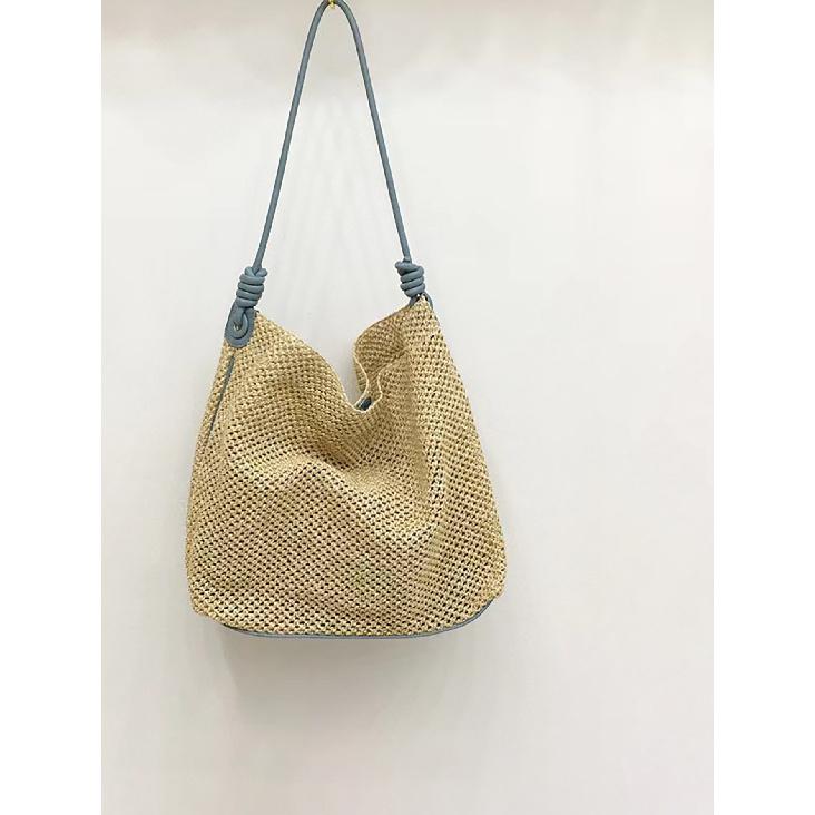 

Летняя трендовая женская плетеная сумка ручной работы, модная стильная маленькая сумка через плечо, пляжная дорожная соломенная плетеная сумка небесно-голубой