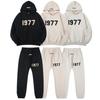 Three-dimensional Flocking 1977 Men's and Women's American High Street Hoodie Sweater Trousers Casual Suit