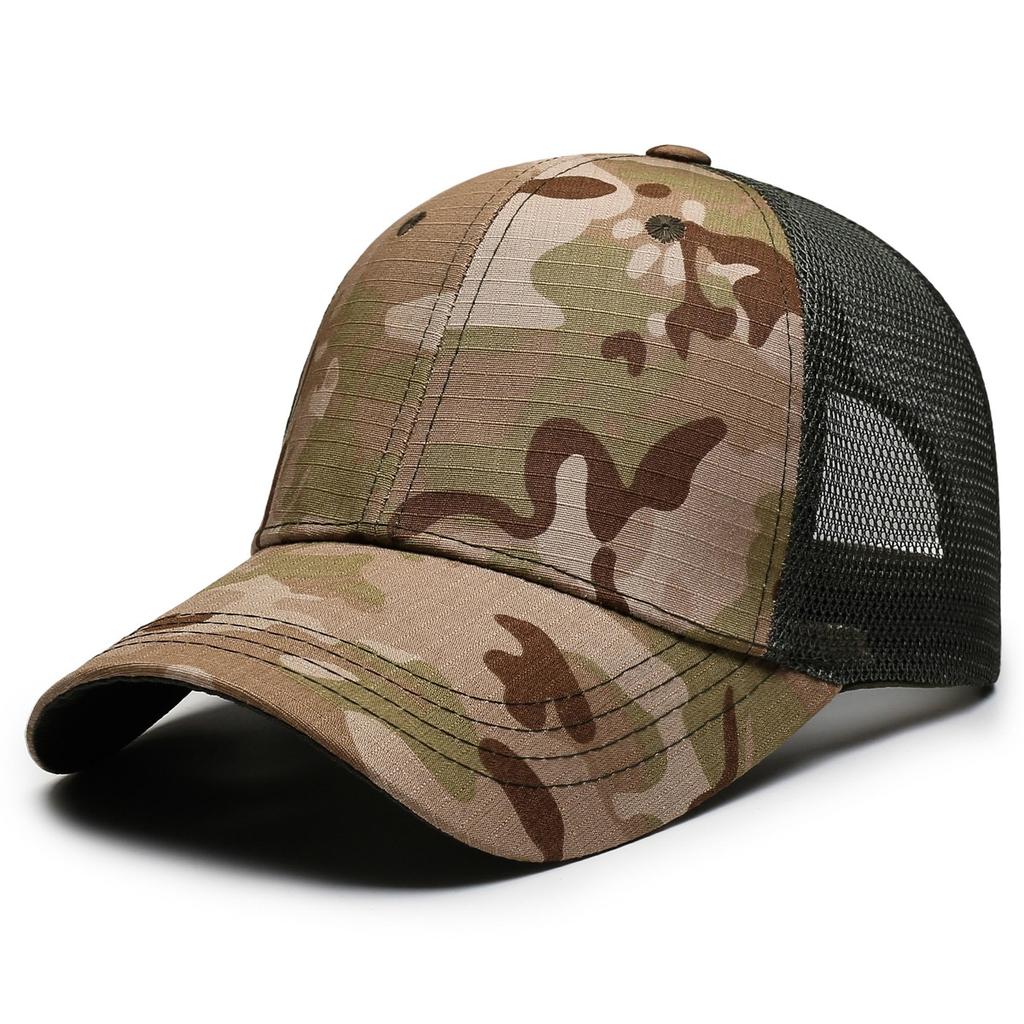 NORTHWOOD Camouflage Mesh Breathable Peaked Cap Men's Outdoor Sun Protection Visor Summer Tactical Baseball Cap Mesh Cap