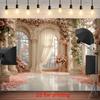 2D Pink Rose Palace Backdrop Wedding Engagement Party Photo Background