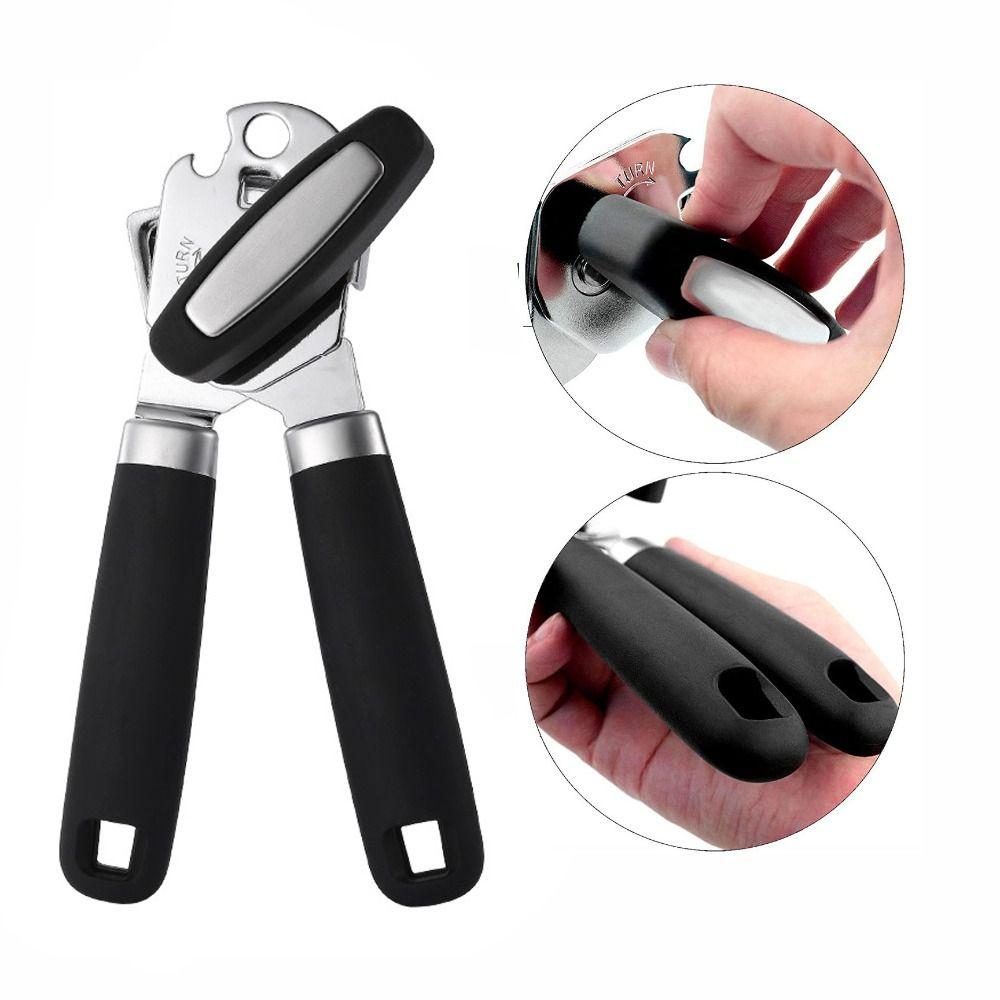 Handheld Design 3-in-1 Can Opener Smooth Edge Soft Comfortable Handle Heavy Duty Manual Can Opener Home