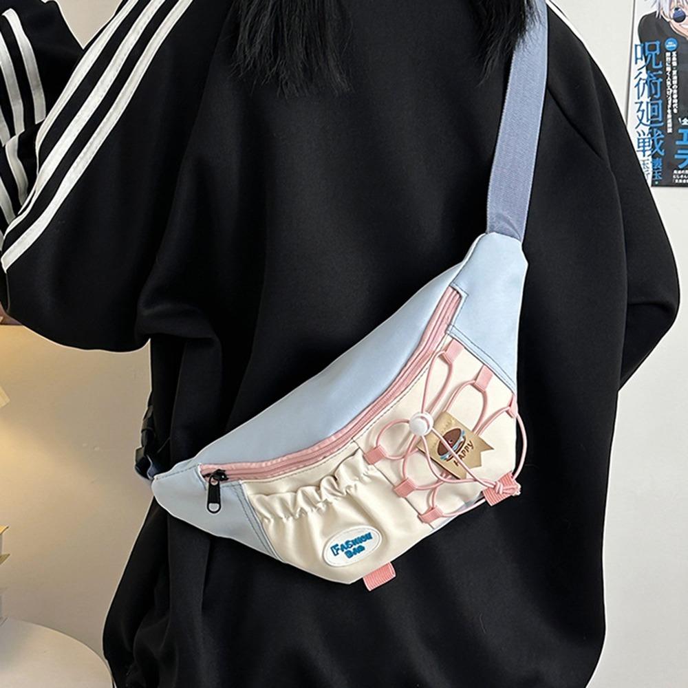 Girly Sports Single Shoulder Bag Japanese Style Fanny Pack Casual Crossbody Chest Bag  Gym