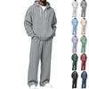 Completo due pezzi da uomo con felpa con cappuccio e cerniera in maglia e pantaloni, outfit casual colorato