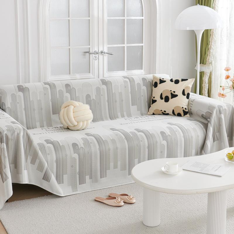 Summer Sofa Cover Cloth Slipcover Summer Mat Sofa Cover Non-Slip Jacquard Sofa Cushion Dustproof Sofa Towel Cool Pad