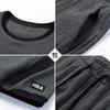 Ice Silk Suit Men's Summer Loose Large Casual Sports Suit M-6XL Men's Short Sleeve+capris Two-piece Set
