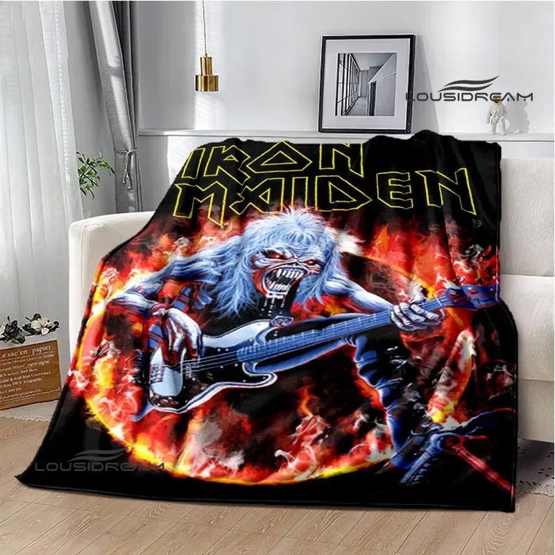 Rock Band I-Iron M-Maiden Printed Blanket Kids Warm Blankets Flannel Soft and Comfortable Blanket Bed Linings Birthday Gift