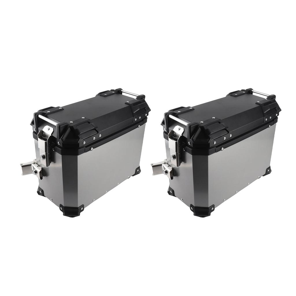 2PCS Motorcycle Side Box 35L Large Capacity Aluminum Alloy Hard Saddlebag with   Lock and Handle Replacement for  