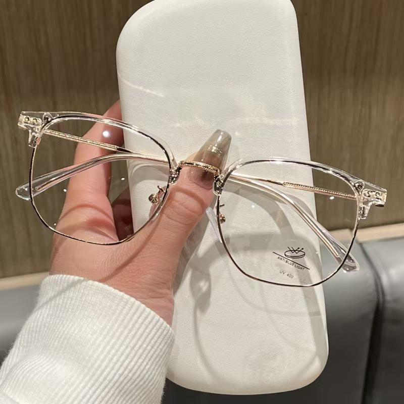 New Super Light Half-frame Glasses For Women Fashion Large Frame Face Small Eyes
