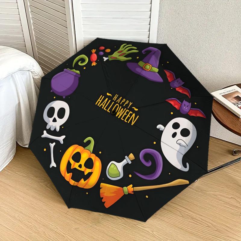 1pc Halloween Party Decorations Umbrella with Plastic Handle,Suitable for All Seasons Home Travel Outdoor UmbrellaDD990