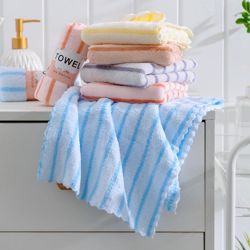 Thickened Coral Fleece Towel Set - Absorbent, Lint-Free, Quick-Drying Washcloths (Five-Piece, 30x60 cm)
