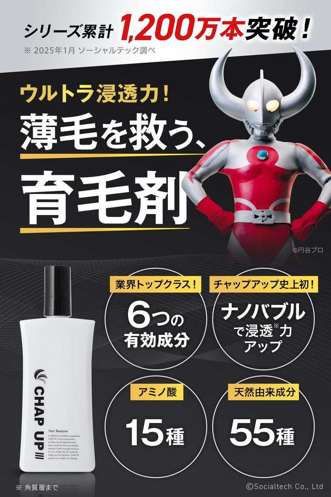 Developed In Collaboration with a Hair Diagnostician Chap Up 120mL X Medicated Hair Growth Tonic for Men and Promotes Hair Gentle On the Scalp Hair