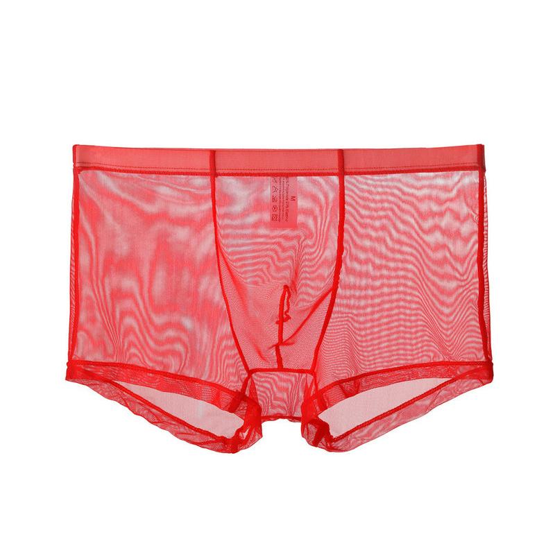 Men Sexy Seamless Underwear Pants Men'S Ultrathin Transparent Boxershorts Male Mid-Rise Mesh Slips Homme Panties Boxer Shorts