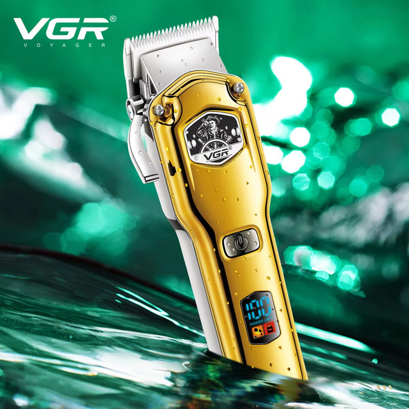 VGR V-693 Professional Cordless Hair Clipper for Men Metal Barber Kit with Trimmer - Hair Cutting Set for Precision Cutting with LED Digital Display