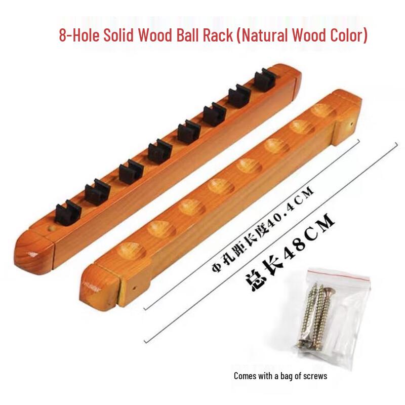 8-Hole Solid Wood Billiard Cue Rack