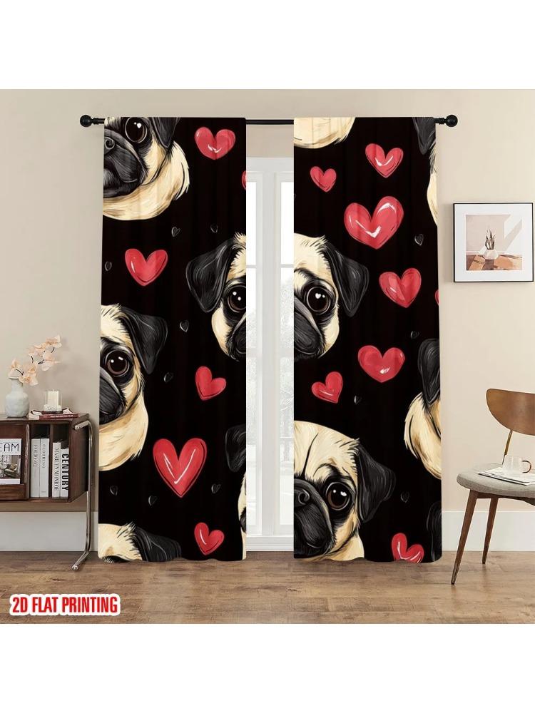 

Plane Printing Curtains Puglovecanvas Polyester Easy Install Without Rod All Seasons Use Bedroom Various Living Curtain For Made Of W100*H70(CM)-Rod Pocket&1PCS